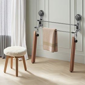 "Rental-Friendly Towel Rack - 1PC Non-Slip Suction Cup Metal Hooks for Home & Dorm Decor"